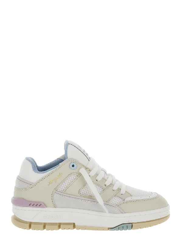 'Area Lo' White And Multicolor Sneakers With Logo Detail In Leather Blend Woman