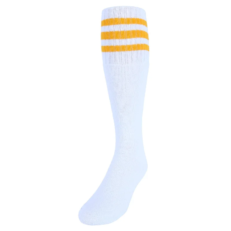 CTM® Striped Top Ribbed Tube Socks (4 Pair Pack)