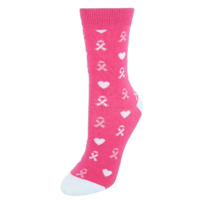 CTM® Women's Breast Cancer Awareness Novelty Socks