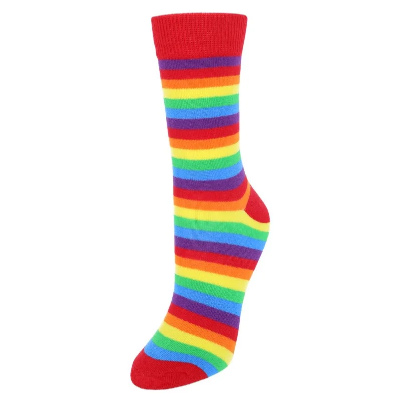 CTM® Women's Rainbow Striped Soft Novelty Socks (1 Pair)