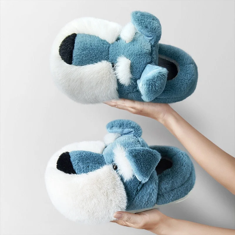 Fluffy Schnauzer Slippers