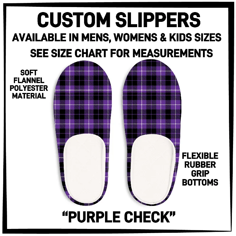 SL1P - Purple Check Custom Slippers - Preorder ETA: Mid-Oct