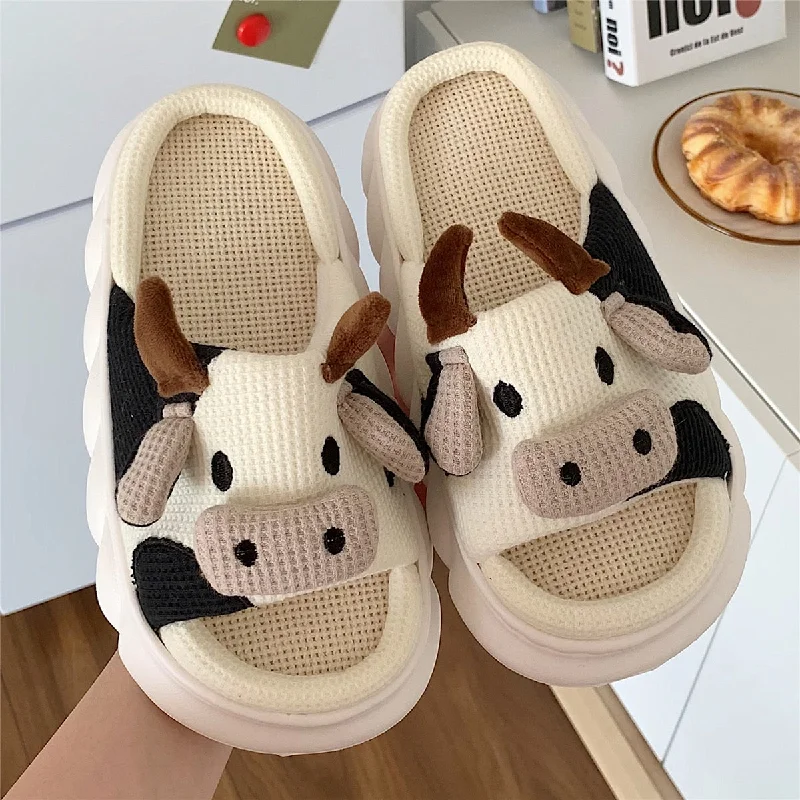 Thick sole Cow Slippers