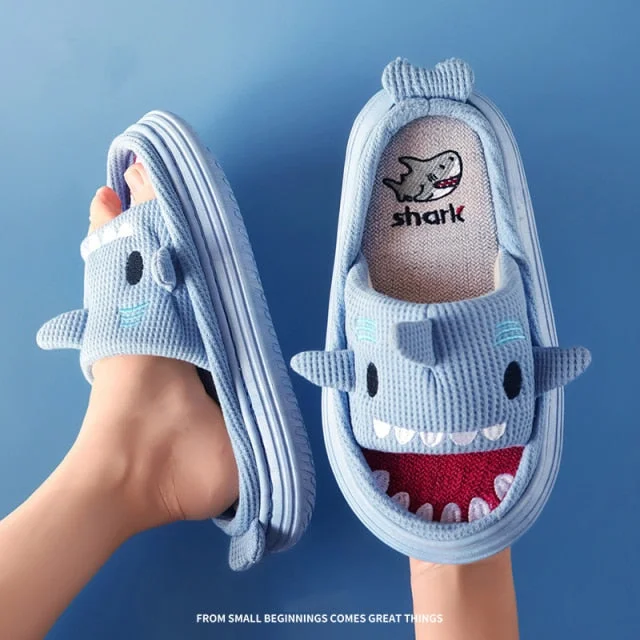 Thick sole Shark slippers by Style's Bug