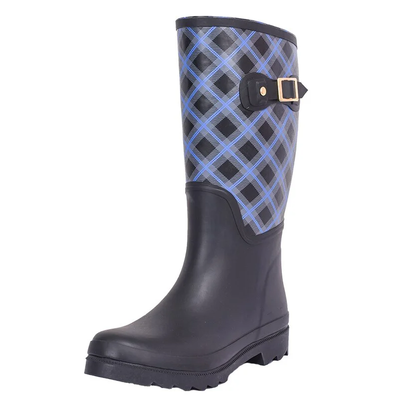 Rain Boots British Classic High Tube Waterproof Shoes Rain Boots Knee-high Women Boots