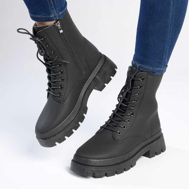 Madison Fallon Combat Boot - Black