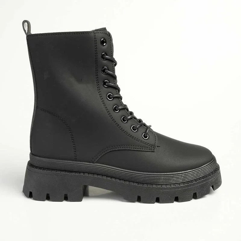 Madison Fallon Combat Boot - Black