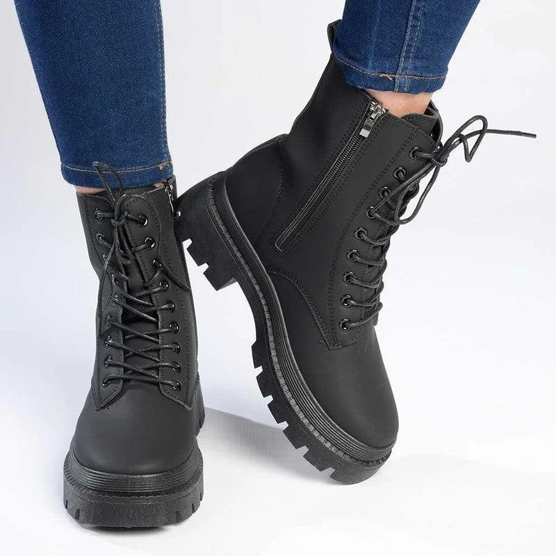 Madison Fallon Combat Boot - Black