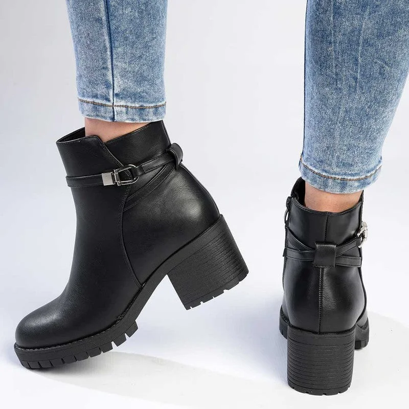 Madison Farah Gusset Side Strap Ankle Boot - Black