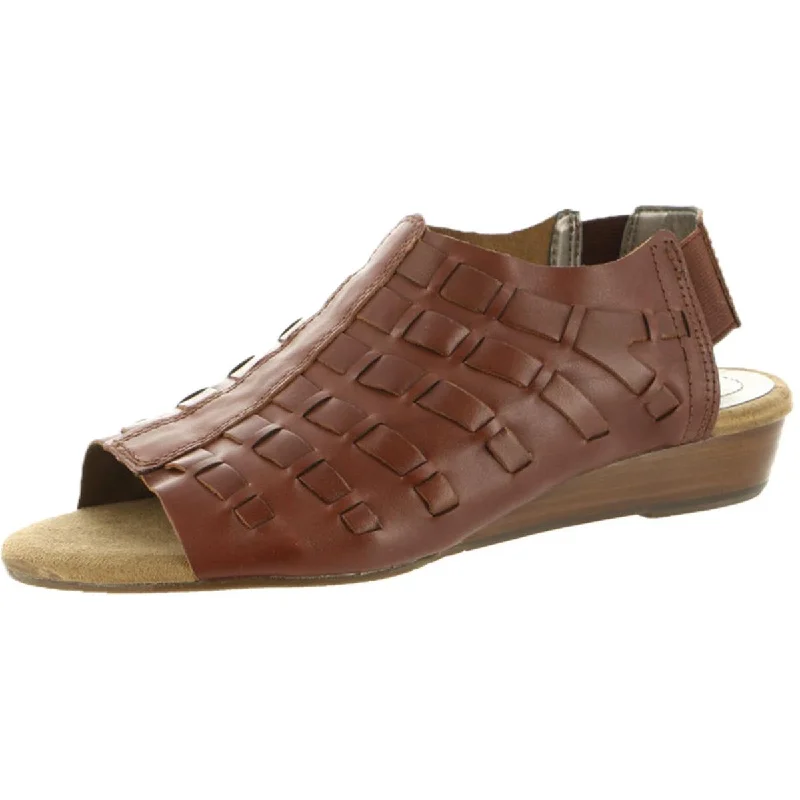 Array Womens Freeport Leather Slingback Wedge Sandals