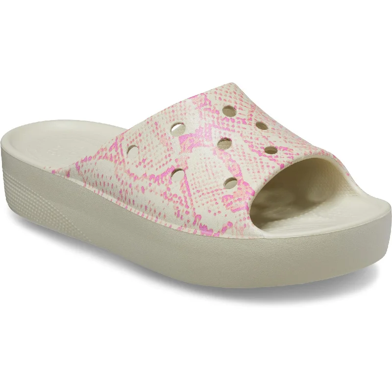 Crocs Womens/Ladies Classic Snake Print Platform Sliders