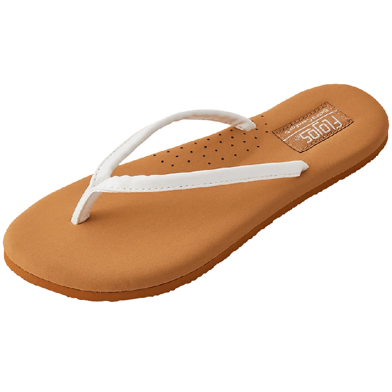 Flojos Womens Fiesta White Tan