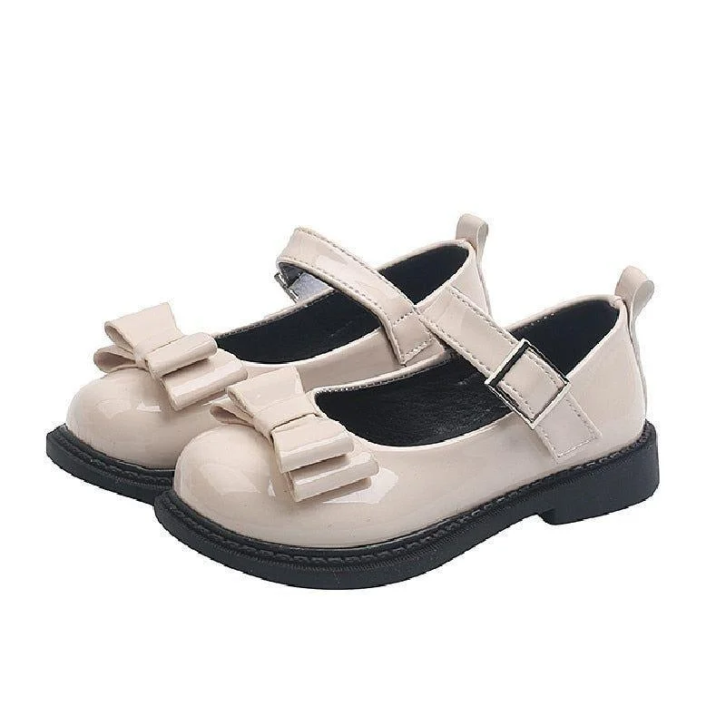 Girls Children's Casual Shoes Princess 2021 Leather Comfortable Bow Shoes