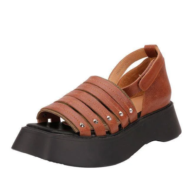 Women's Casual Shoes - Handmade Leather Sandals GRCL0245