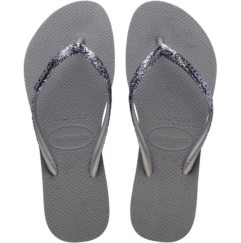 Havaianas Womens Slim Glitter II Steel Grey