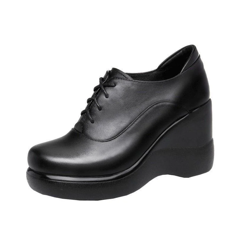 High Heels Women's Casual Shoes GCSGR09 Black Wedges Platform Pumps