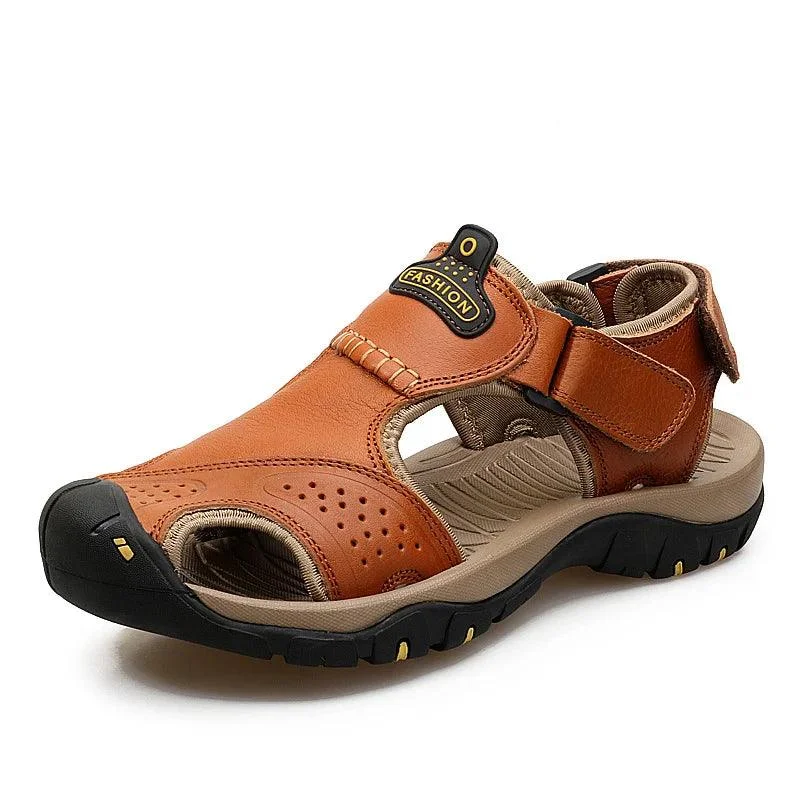 Men's Casual Shoes Genuine Leather Sandals Gladiator Flat NS0337