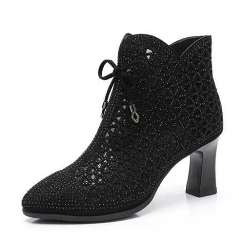 Women's Rhinestone Boots, Heel Sandals, and Casual Shoes - GRCL03