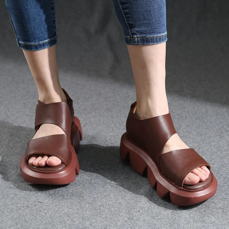 Summer Chocolate Walking Sandals Platform Peep Toe Sandals