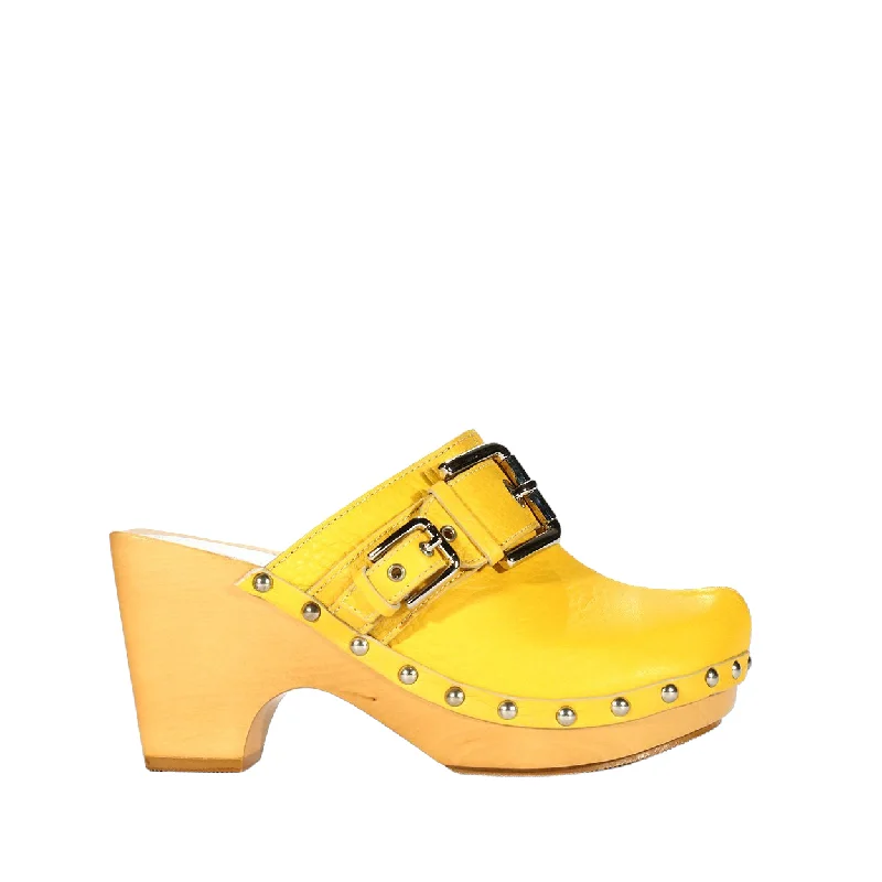 Dolce & Gabbana 4754 Women's Shoes Yellow Calf-Skin Leather High-Heel Sandals (DGW55)