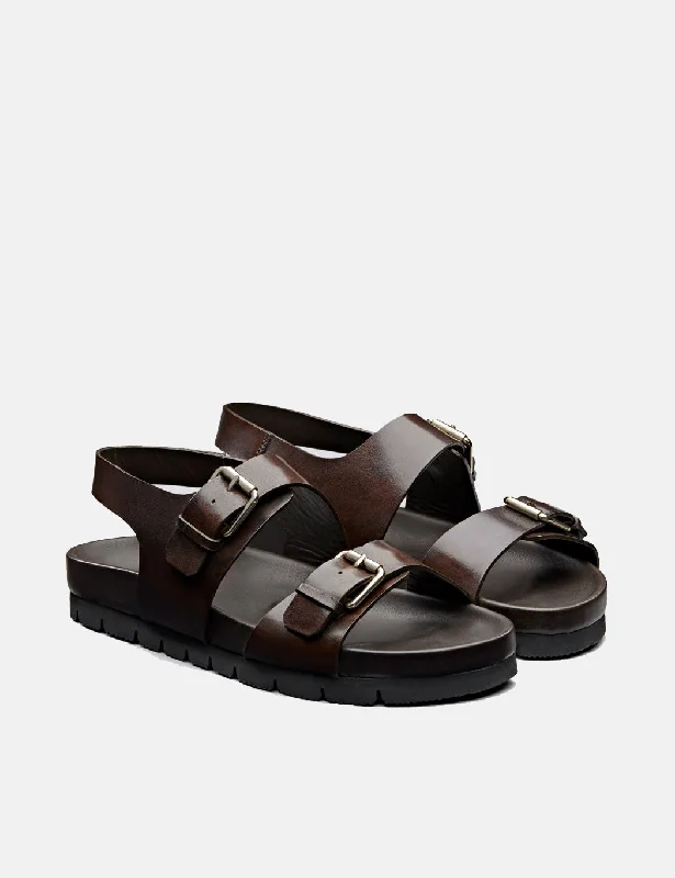 Grenson Lennox Sandal (Leather) - Dark Brown