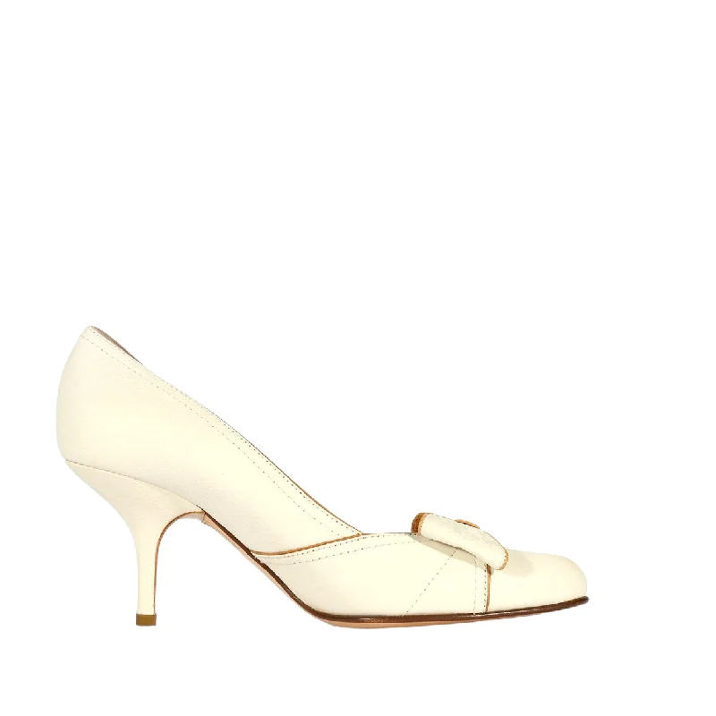 Valentino Women's Shoes White Calf-Skin Leather High-Heel Sandals (VALW05)