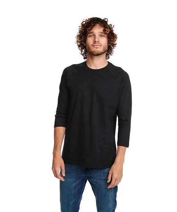 6251 - Next Level Unisex CVC 3/4 Sleeve Raglan Baseball T-Shirt | Black/Black