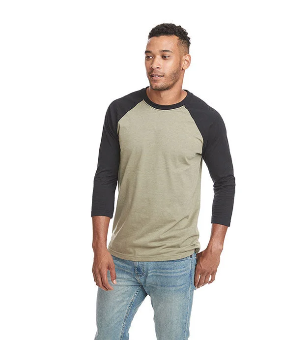 6251 - Next Level Unisex CVC 3/4 Sleeve Raglan Baseball T-Shirt | Black/Olive