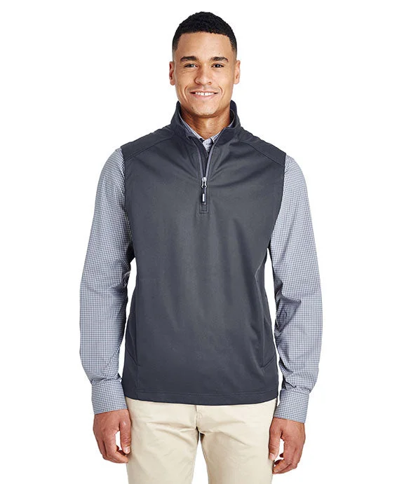 CE709 - Core 365 Mens Techno Lite Three-Layer Knit Tech-Shell Quarter-Zip Vest | Carbon