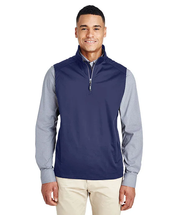 CE709 - Core 365 Mens Techno Lite Three-Layer Knit Tech-Shell Quarter-Zip Vest | Classic Navy