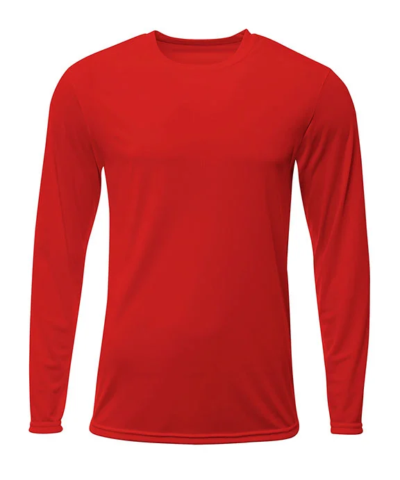 N3425 - A4 Mens Sprint Long Sleeve T-Shirt | Scarlet