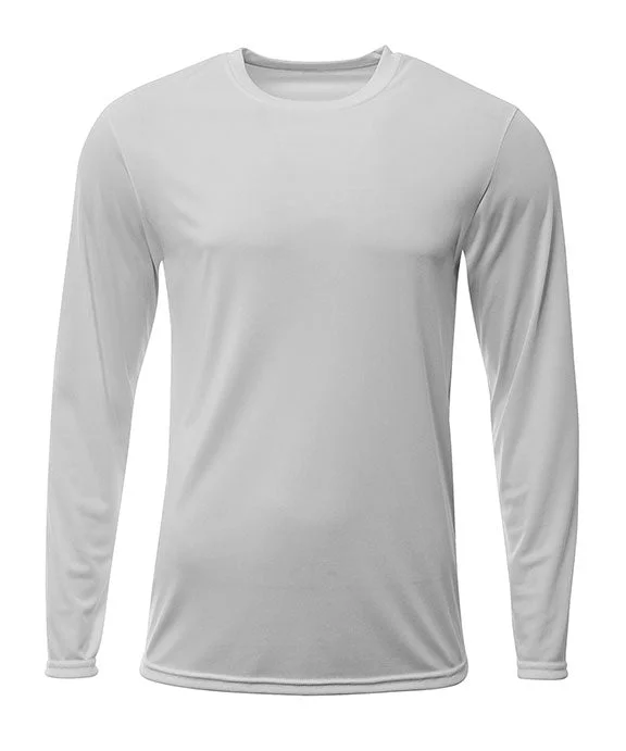 N3425 - A4 Mens Sprint Long Sleeve T-Shirt | Silver