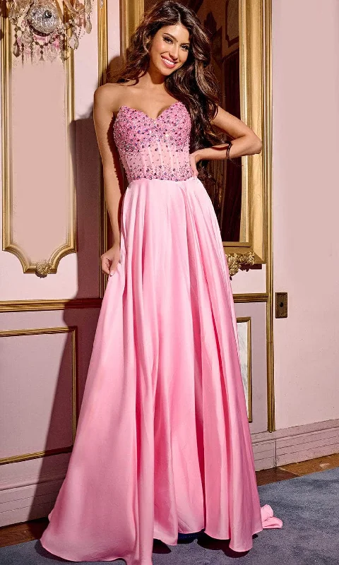 Jovani D6021 - A-Line Silhouette Strapless Prom Gown